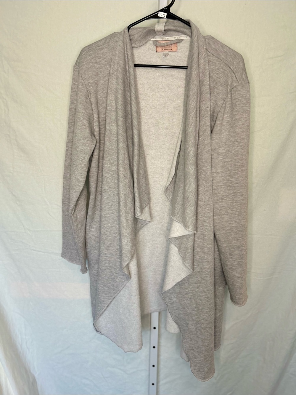 Cozy All Day Gray Open Front Cascading Waterfall Cardigan Wrap Size Large